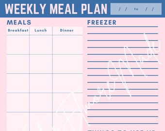 Weekly Meal Planner & Grocery List Printable