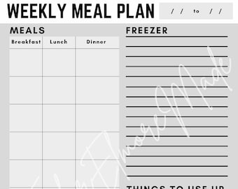 Weekly Meal Planner & Grocery List Printable