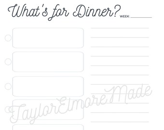 Weekly Meal Planner Printable