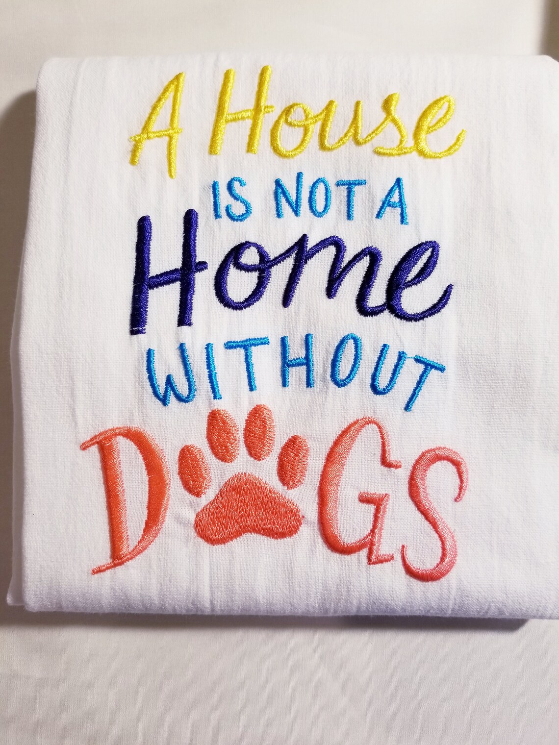Dog and Cat Theme Embroidered Kitchen Towel Flour Sack Towels Etsy