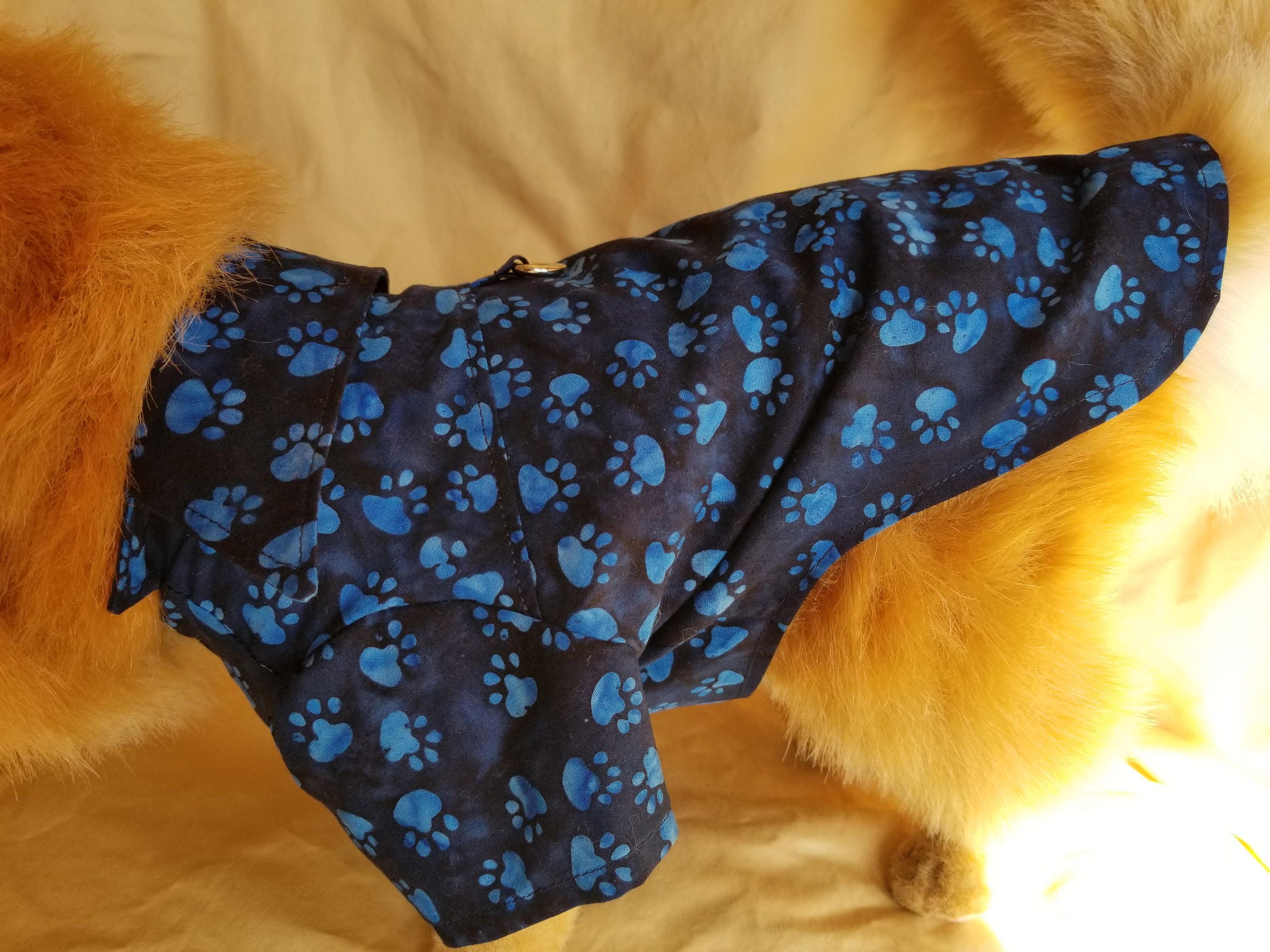 Blue Paw Print Dress Shirt for Dogs / Dog Clothes Small Dog Etsy