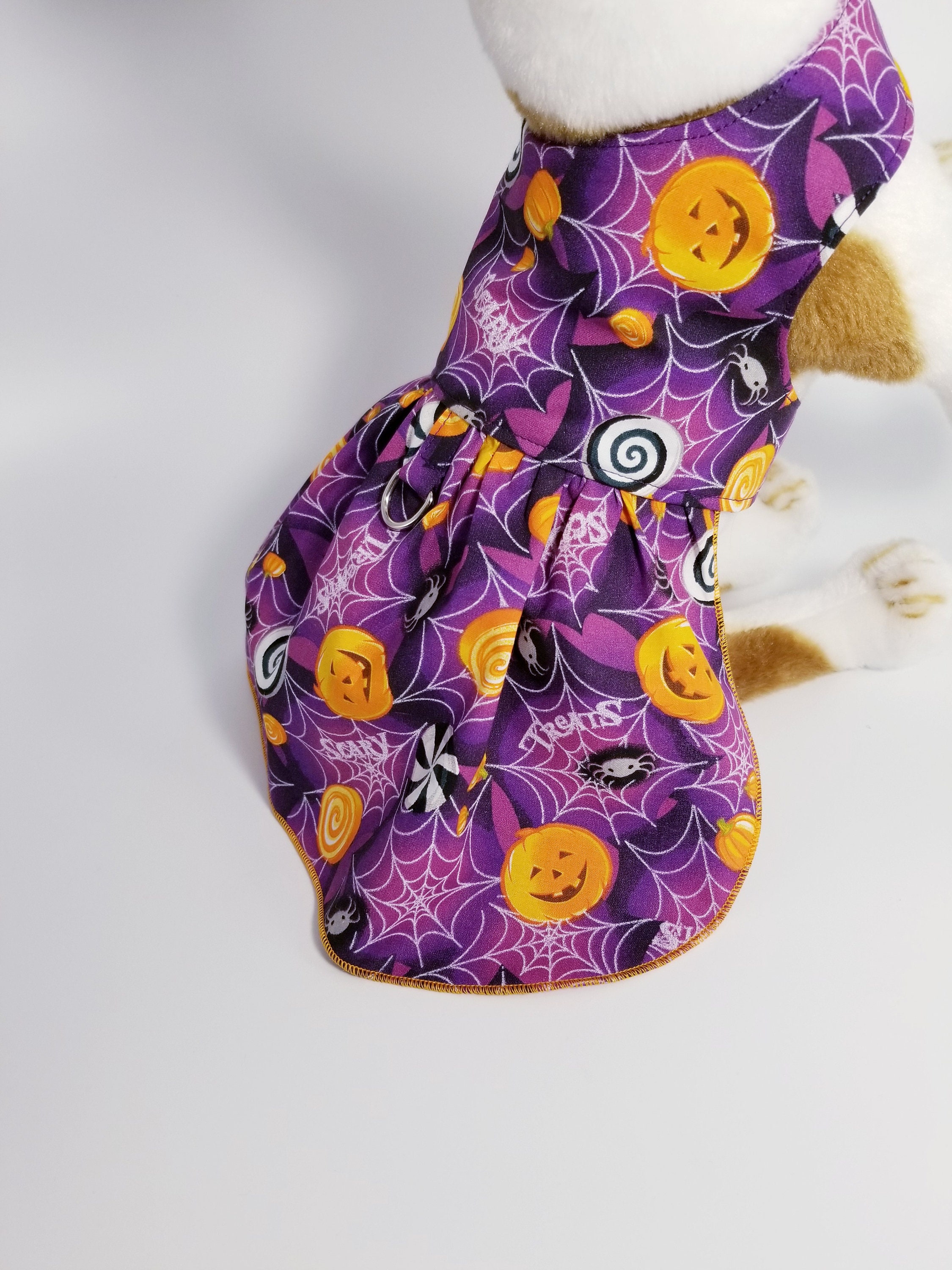 Purple Pumpkin Halloween Dog Cat Dress Dog Clothes Costume Pet | Etsy