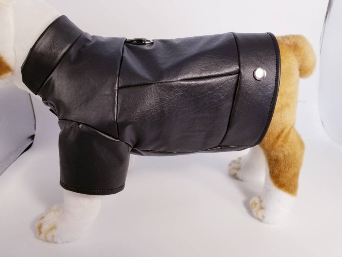 Faux Leather Motorcycle Jacket Dog Coat Small Dog Clothes Dog Etsy