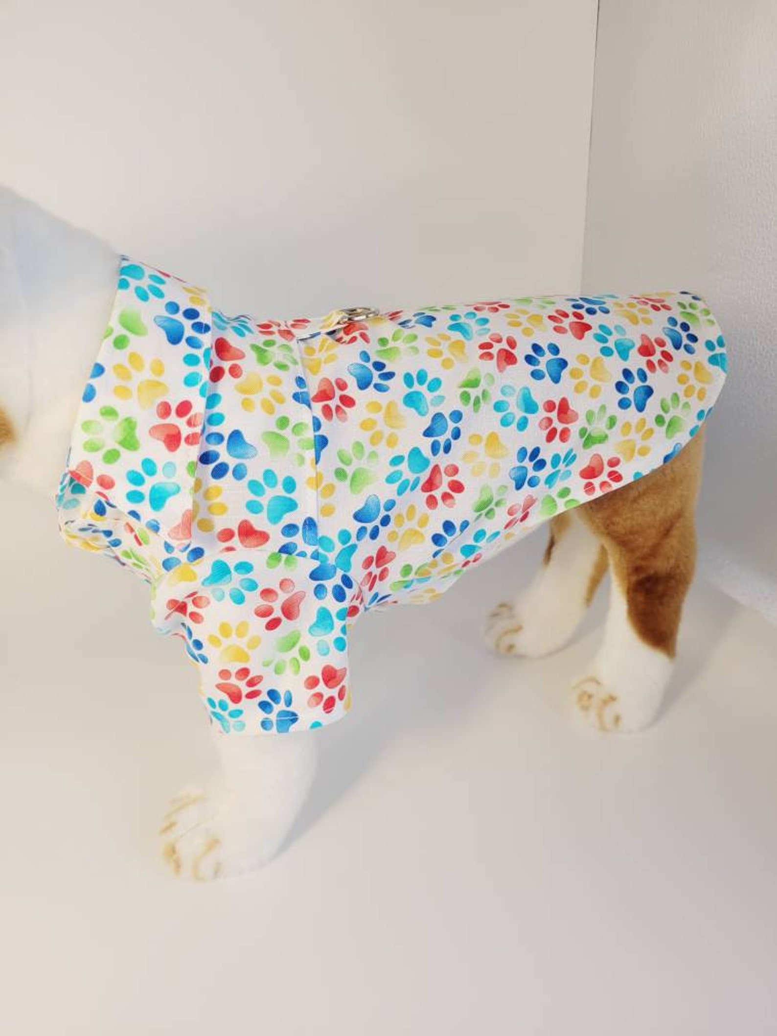 Rainbow Paw Print Dress Shirt for Dogs Dog Clothes Small Dog Etsy