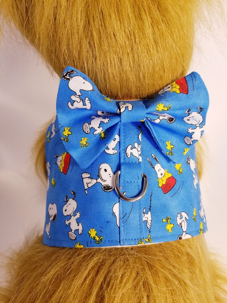Snoopy & Woodstock Peanuts Dog Harness Bow Tie Dog Clothes Etsy