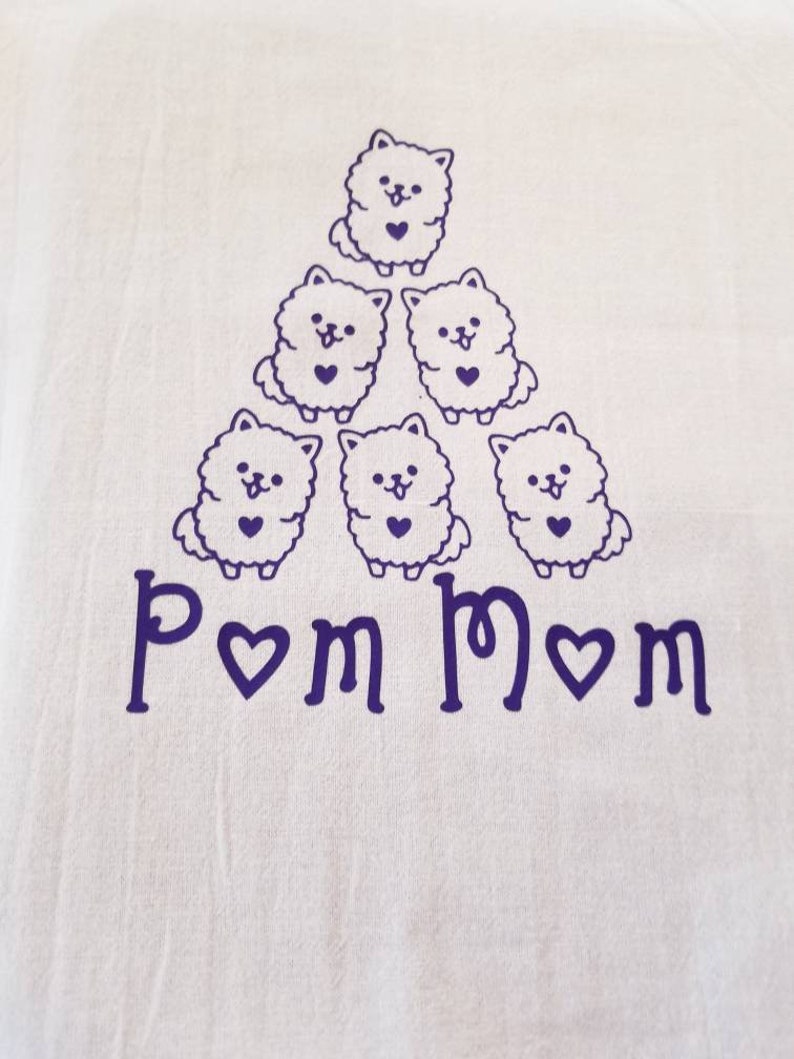 Pomeranian Dog Pom Mom Kitchen Towel Flour Sack Towel Dog Mom Gift Dog Lover Pommy Mommy Pom Dad