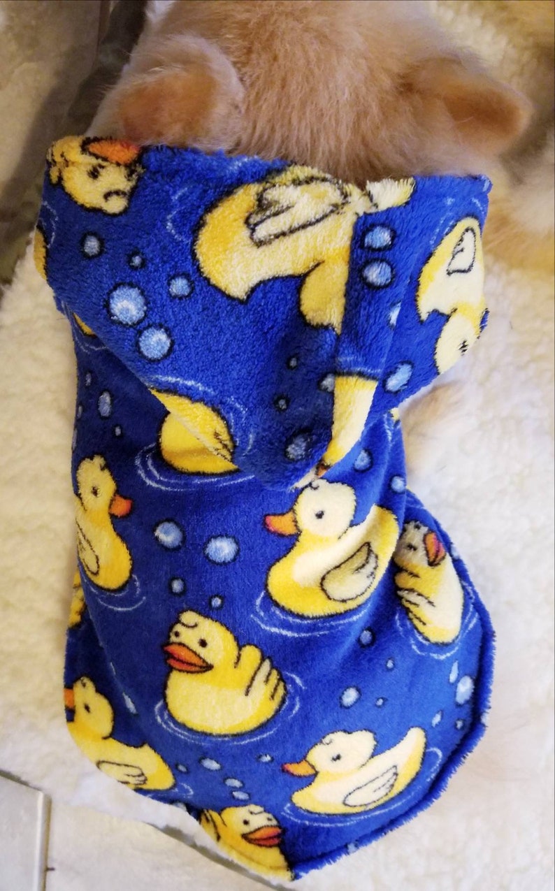 Rubber Ducky Bathrobe Plush Jacket Dog Clothes Coat
