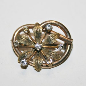 c1910s - Antique Gold Tone Art Nouveau Brooch