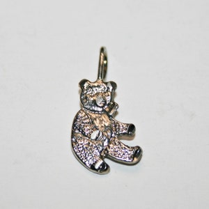 Vintage Sterling Silver Teddy Bear Pendant