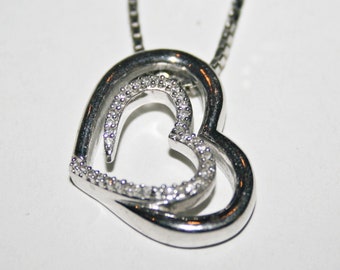 ■VINTAGE HOLLYWOOD■ Gemstone Heart Necklace VH2435NE006M Vintage Rhinestone Heart Pendant Necklace - Etsy