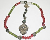 Antique 18th Century Bavarian Cannetille Rosary with Hand Faceted Glass Beads