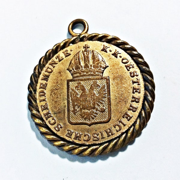 Antique 1816 Austrian Kreuzer Coin Pendant