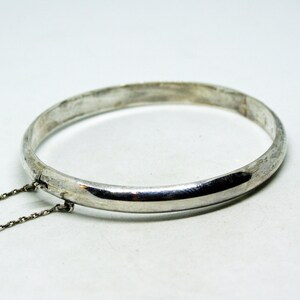 Vintage Sterling Silver Hinged Bangle Bracelet