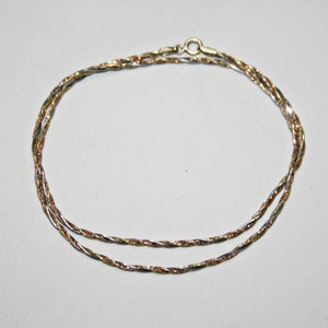 Vintage Tri-Color Sterling Silver Vermeil Chain Necklace
