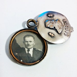Antique French Liesse Souvenir Reliquary Locket - Free Shipping Domestic - Pendant Relic Cross Christian Religious