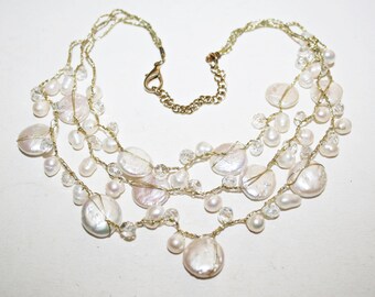 Vintage Genuine Freshwater Pearl Necklace