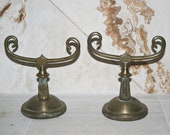 Antique Victorian Brass Fireplace Andirons or Stands
