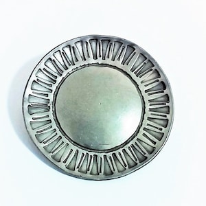 1.77&quot; Vintage Bauhaus Pewter Brooch - Modernist Art Deco