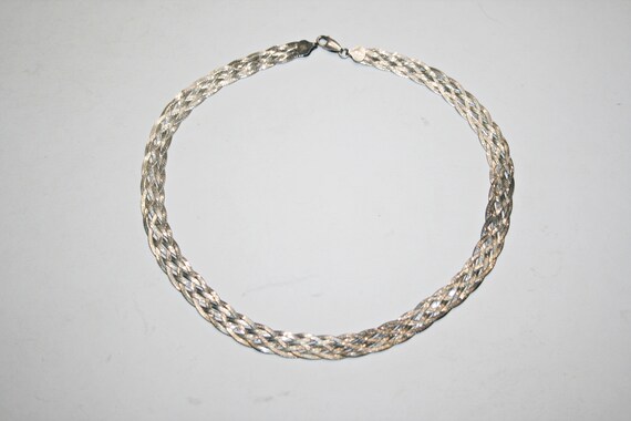 Vintage Sterling Silver Mesh Chain Necklace - image 8