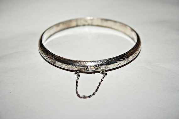Vintage Sterling Silver Hinged Cuff Bracelet Etsy Australia