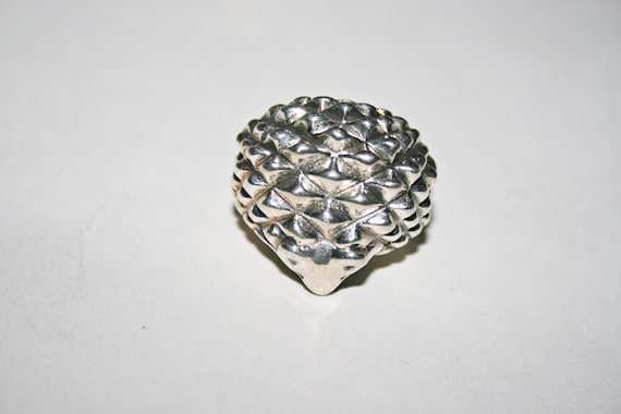 Size 6 - Vintage Sterling Silver Hedgehog Ring - image 1