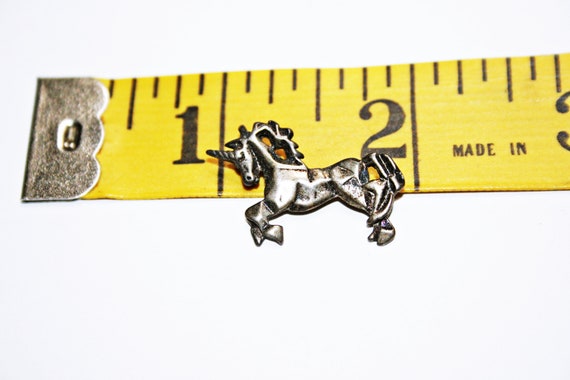 Vintage Sterling Silver Unicorn Pendant - image 2