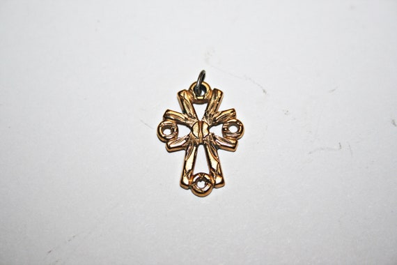 Vintage Gold Vermeil Cross Pendant - image 1