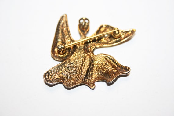 Vintage Gold Plated Sterling Silver Angel Brooch - image 5