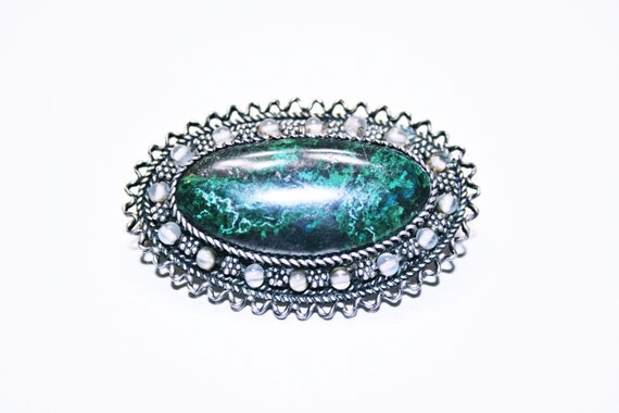 Vintage Large Israeli Eilat Sterling Silver brooch - image 1