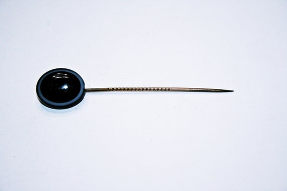 Antique Victorian Bull's Eye Agate Stick Pin - image 2