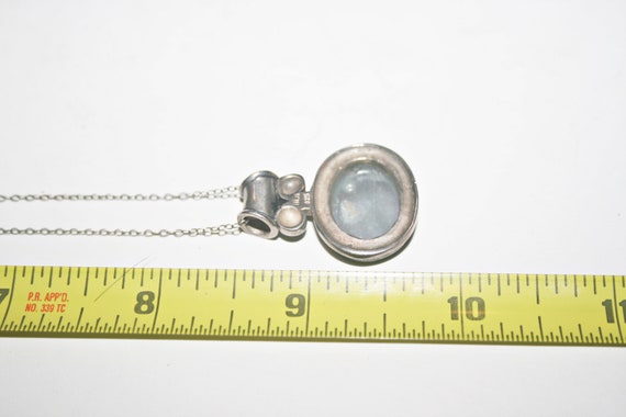 Vintage Sterling Silver Gray Abalone Shell Pendan… - image 3