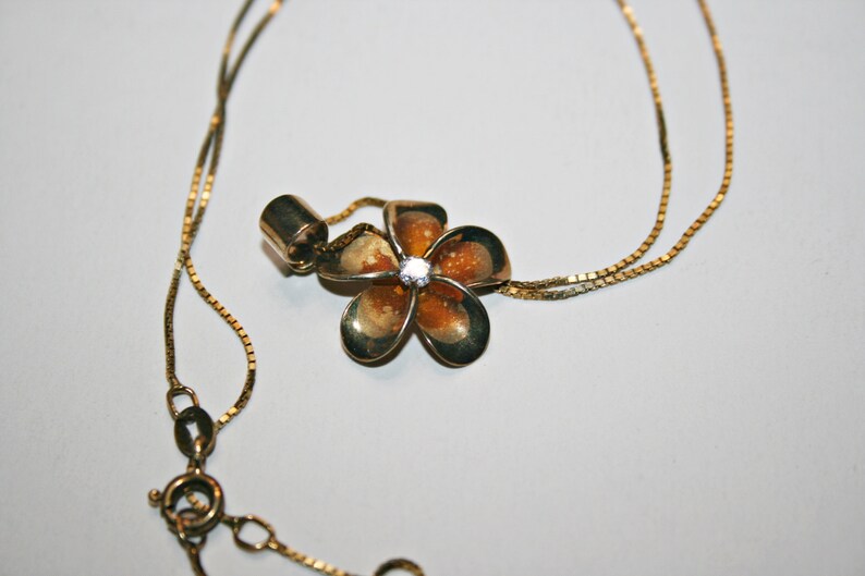 Vintage Vermeil Sterling Silver Flower Pendant on Chain