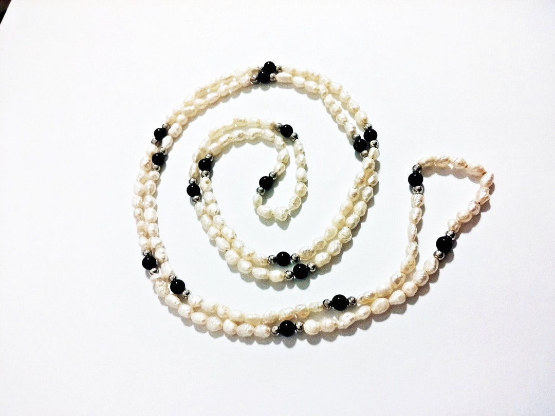Art Deco Style Genuine Freshwater Pearl Necklace - Etsy