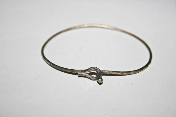 Vintage Sterling Silver Simple Bangle - image 4