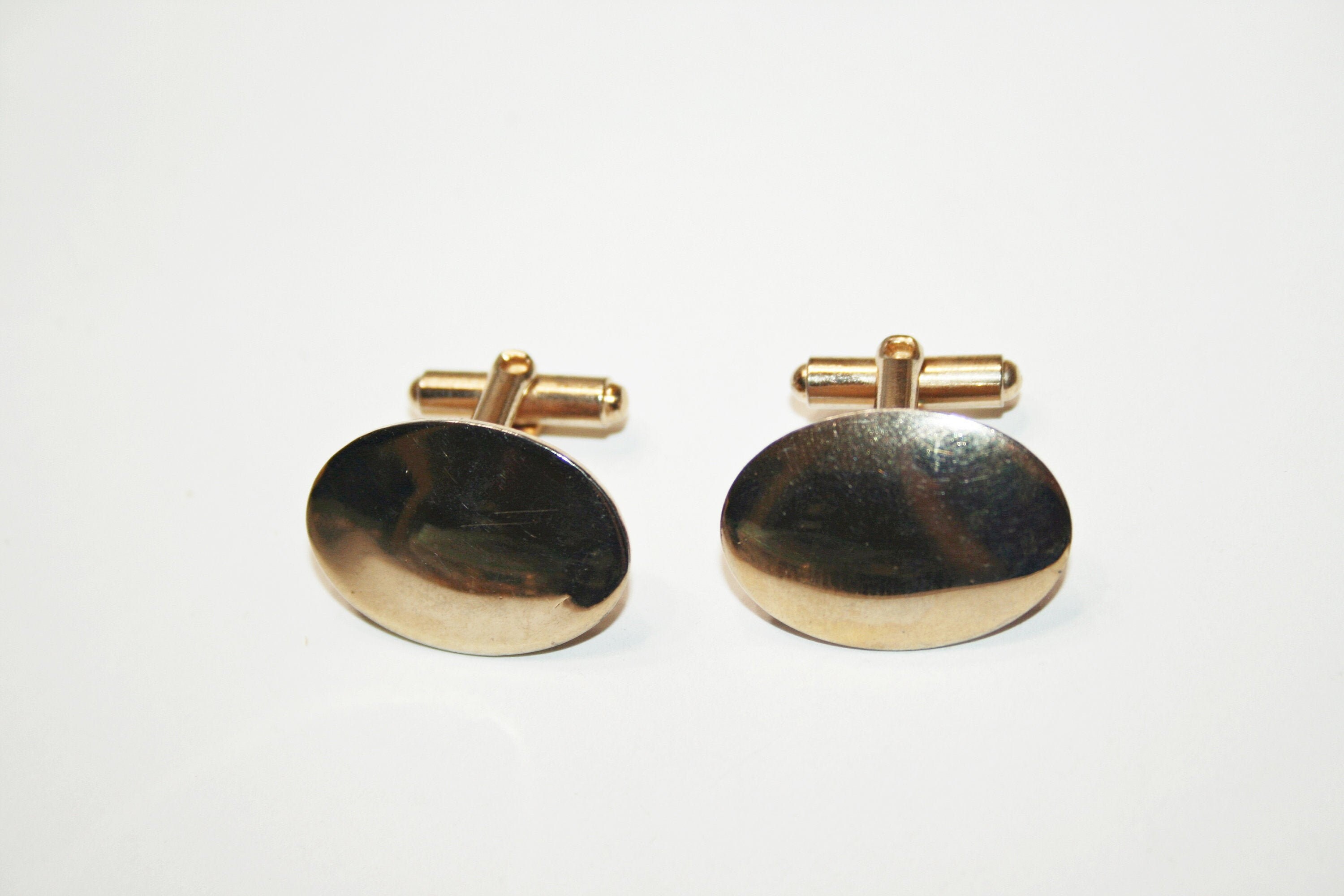 Boutons De Manchette Vintage Dorés à Paillettes Poussière D'or - Occasion