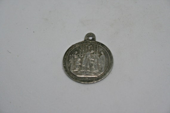 Antique French Silver First Communion Pendant - image 5