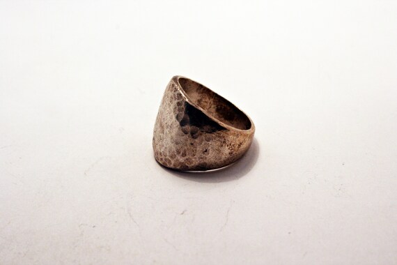 Size 7 - Wide Sterling Silver Hammered Ring - image 6