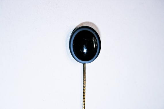 Antique Victorian Bull's Eye Agate Stick Pin - image 1