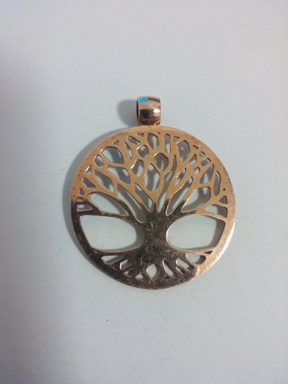 Gold Vermeil Tree Pendant Modernist - image 1