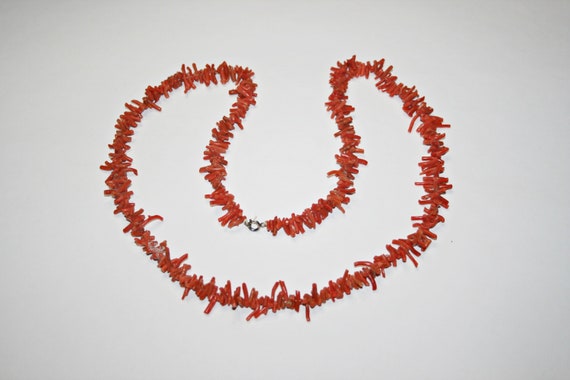 Antique Edwardian Long Branch Coral Necklace