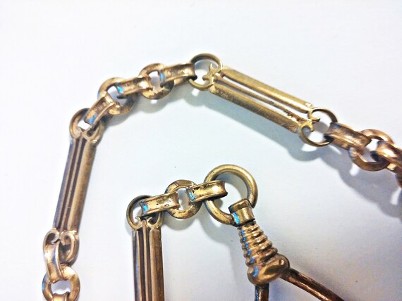 Antique Victorian Gold Filled Watch Chain - image 3