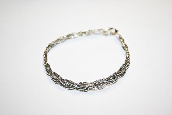 Vintage Wide Sterling Silver Chain Bracelet - image 6