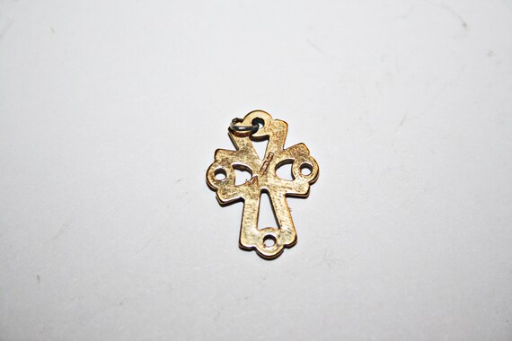 Vintage Gold Vermeil Cross Pendant - image 3