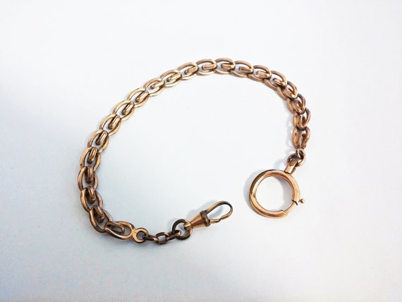 10.13" Antique French Gold Plated Watch Chain - image 2