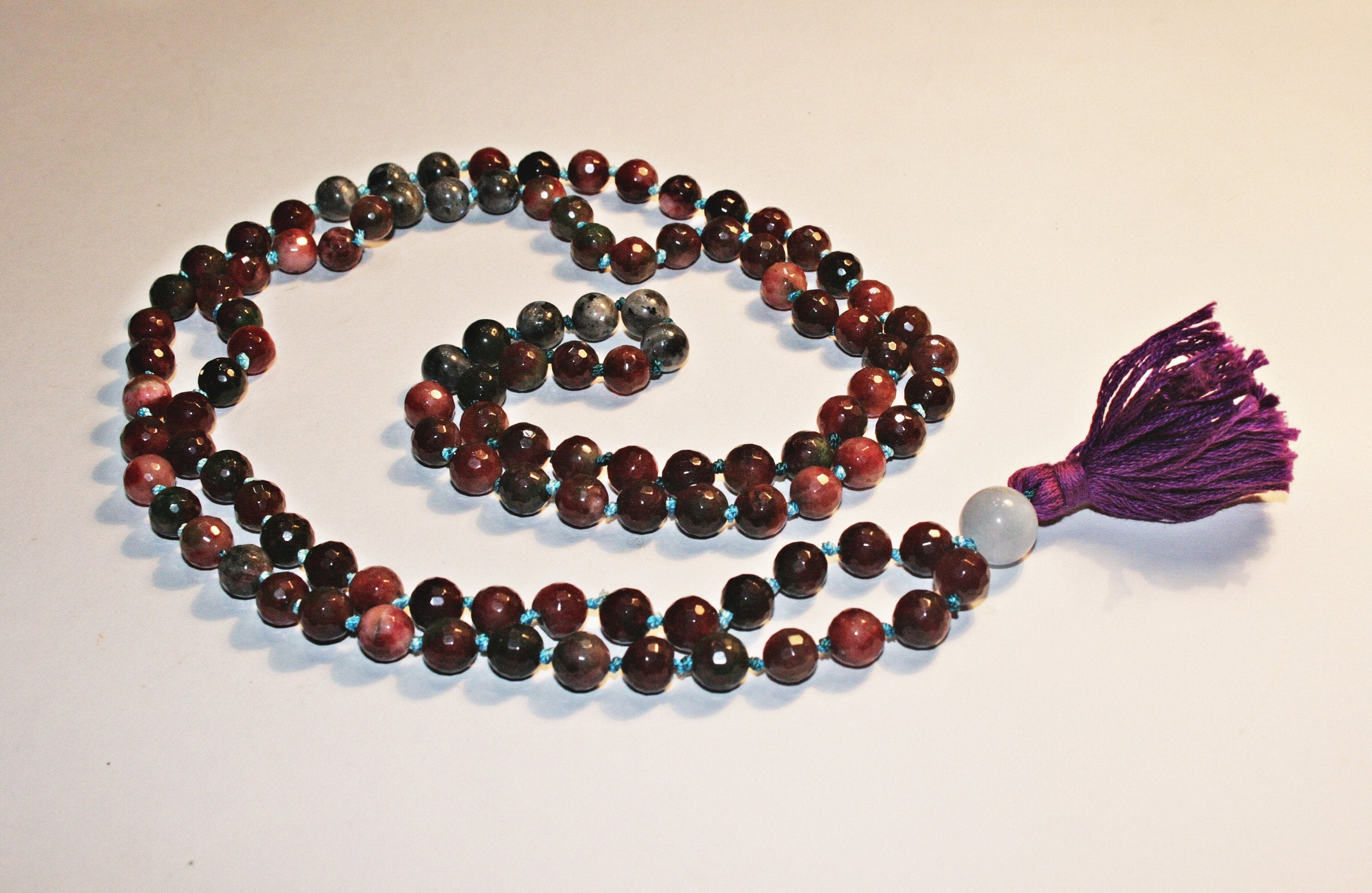 Vintage Garnet Mala Tassel Necklace | Etsy