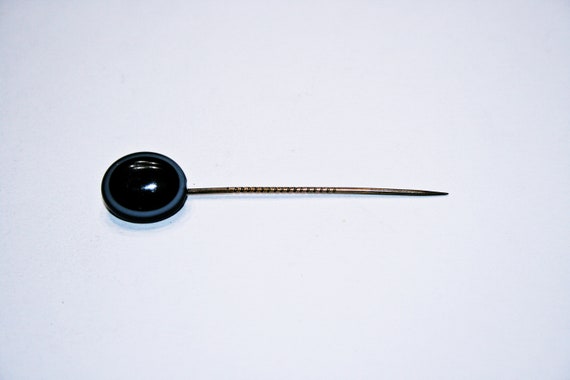 Antique Victorian Bull's Eye Agate Stick Pin - image 4