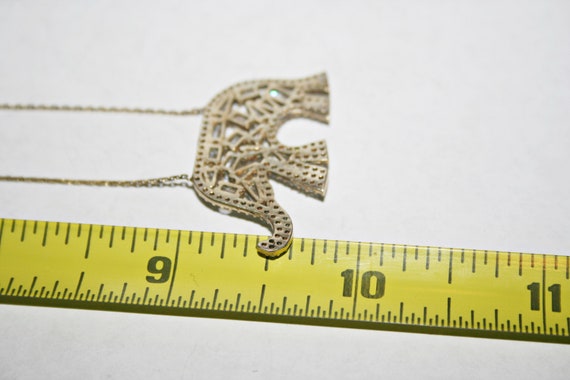 Vintage Sterling Silver Vermeil Elephant Pendant … - image 2