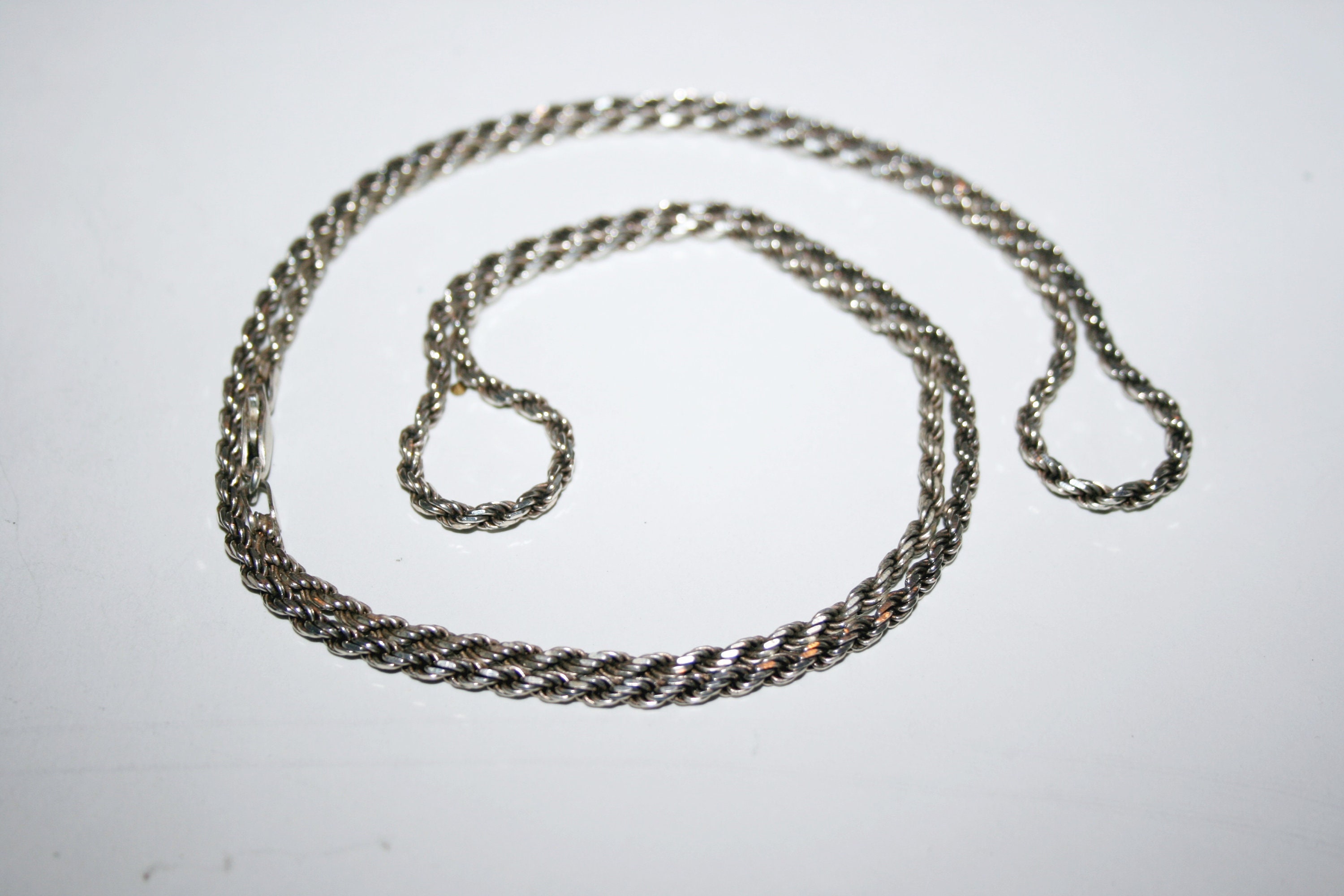 希少3way Antique Silver Chain Necklace美品 Engraved Heavy Stylish Silver Chain, Men and Women Silver