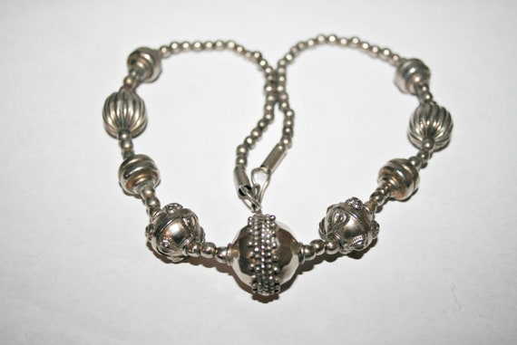 Vintage Ethnic Silver Tone Necklace - image 1