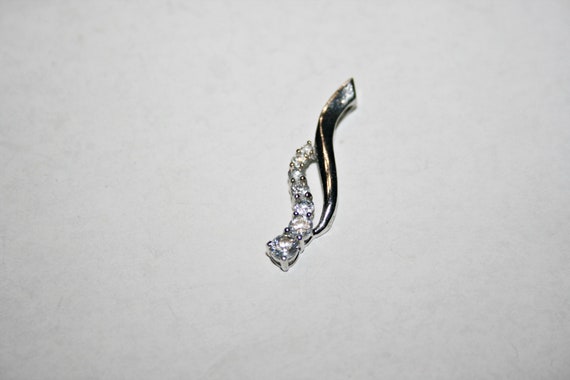 Vintage Sterling Silver and Clear Cubic Zirconia … - image 5